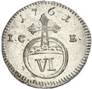 6 Pfennig - Henry II, Germany, 1761 reverse image