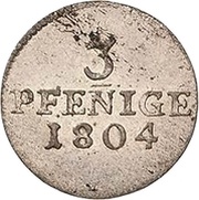 3 Pfennig - Henry XXXV, Germany, 1804 reverse image