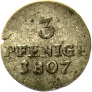 3 Pfenige - Henry LIV, Germany, 1807 reverse image