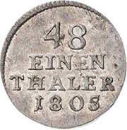 1⁄48 Thaler - Henry XXXV, Germany, 1805 reverse image