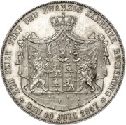 2 Thalers / 3½ Gulden - Henry LXXII Silber Jubilee reverse image