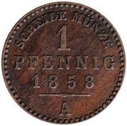 1 Pfennig - Henry LXVII, Germany, 1855-1864 reverse image