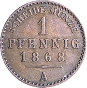 1 Pfennig - Henry XIV, Germany, 1868 reverse image