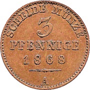 3 Pfennige - Henry XIV, Germany, 1868 reverse image