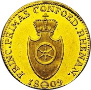 1 Ducat - Charles Theodore of Dalberg, Germany, 1809 reverse image