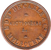 1 Penny - Edw.De Carle and Co Melbourne; Victoria, Australia, 1855 reverse image