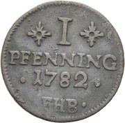 1 Pfennig, Germany, 1782 reverse image