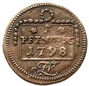 1 Pfennig, Germany, 1798 reverse image