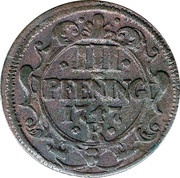 3 Pfennig, Germany, 1744-1759 reverse image