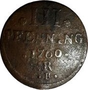 3 Pfennig, Germany, 1760-1761 reverse image
