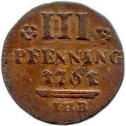 3 Pfennig, Germany, 1761 reverse image