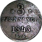 3 Pfennig, Germany, 1843 reverse image