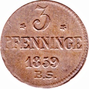 3 Pfenninge, Germany, 1859 reverse image