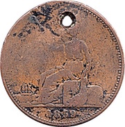 1 Penny - T. Butterworth and Co. Castlemaine; Victoria, Australia, 1859 reverse image
