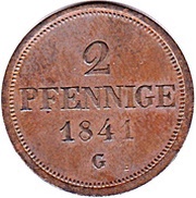 2 Pfennigs - Joseph, Germany, 1841 reverse image