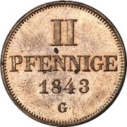 2 Pfennigs - Joseph, Germany, 1843 reverse image