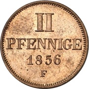 2 Pfennigs - Ernest I, Germany, 1856 reverse image