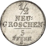 ½ Neugroschen / 5 Pfennigs - Joseph, Germany, 1841-1842 reverse image