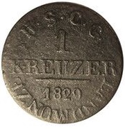 1 Kreuzer - Ernest I, Germany, 1828-1829 reverse image