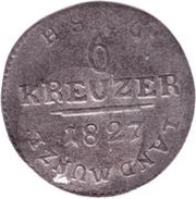 6 Kreuzers - Ernest I, Germany, 1827-1830 reverse image