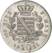 10 Kreuzers - Ernest I, Germany, 1835-1837 reverse image