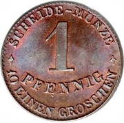 1 Pfennig - Ernest II, Germany, 1865 reverse image