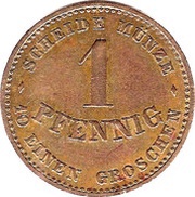 1 Pfennig - Ernest II, Germany, 1868-1870 reverse image