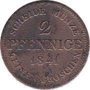 2 Pfennige - Ernest I, Germany, 1841 reverse image