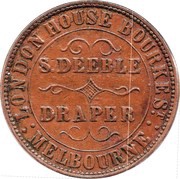 1 Penny - S. Deeble Melbourne; Victoria, Australia, 1862 reverse image