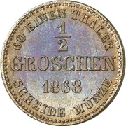 ½ Groschen - Ernest II, Germany, 1868-1870 reverse image