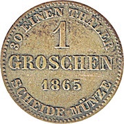 1 Groschen - Ernest II, Germany, 1865-1870 reverse image
