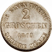 2 Groschen - Ernest II, Germany, 1865-1870 reverse image