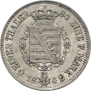⅙ Thaler - Ernest I, Germany, 1841-1843 reverse image