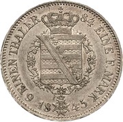 ⅙ Thaler - Ernest II, Germany, 1845 reverse image