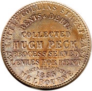 1 Penny - Hugh Peck Melbourne; Victoria reverse image