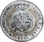 ⅙ Thaler - Ernest II, Germany, 1848 reverse image