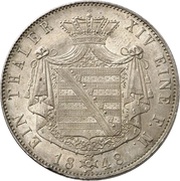 1 Thaler - Ernest II, Germany, 1848 reverse image