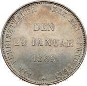 1 Vereinsthaler - Ernest II Silver Jubilee, Germany, 1869 reverse image