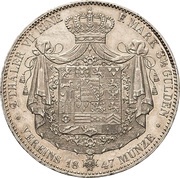 2 Thalers / 3½ Gulden - Ernest II, Germany, 1847 reverse image