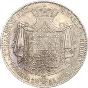 2 Thalers / 3½ Gulden - Ernest II, Germany, 1854 reverse image