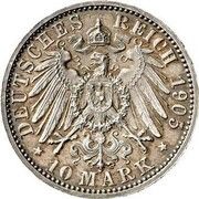 10 Mark - Charles Eduard Pattern, Germany, 1905 reverse image