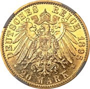 20 Mark - Alfred, Germany, 1895 reverse image