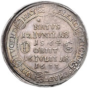 1 Reichsthaler - John Casimir Sterbetaler, Germany, 1633 reverse image