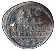 1 Heller - Christian Ernest and Francis Josias, Germany, 1731-1735 reverse image