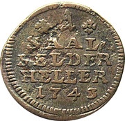 1 Heller - Christian Ernest and Francis Josias, Germany, 1736-1745 reverse image