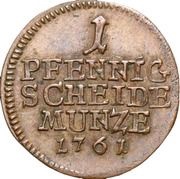 1 Pfennig - Francis Josias, Germany, 1761-1762 reverse image