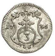 3 Pfennig - Christian Ernest and Francis Josias, Germany, 1736-1745 reverse image