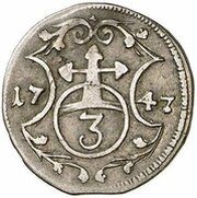 3 Pfennig - Francis Josias, Germany, 1747-1749 reverse image