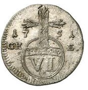6 Pfennig - Francis Josias, Germany, 1751-1754 reverse image