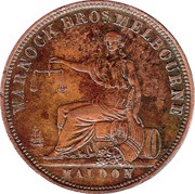 1 Penny - Warnock Bros Melbourne and Maldon; Victoria reverse image